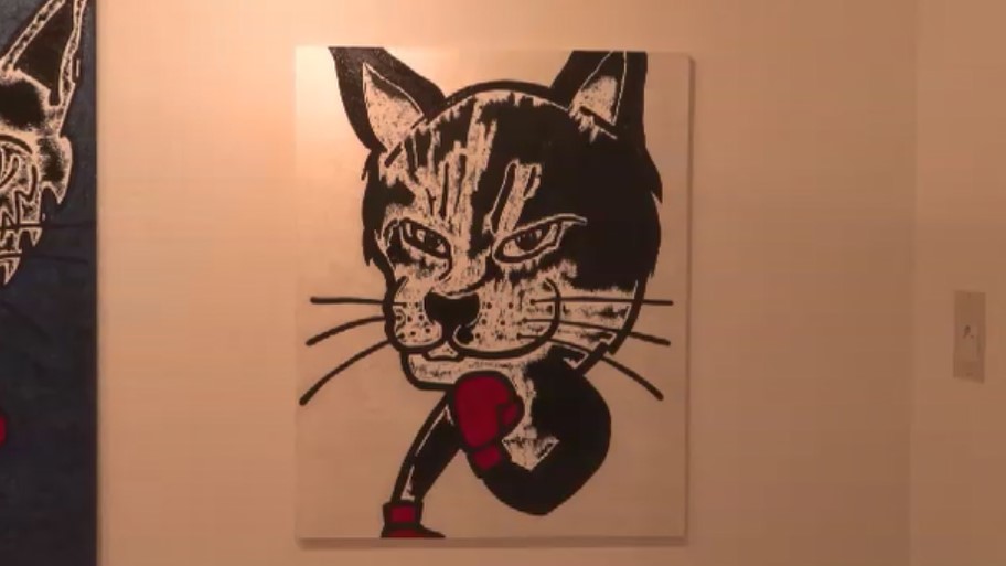 元世界王者・鬼塚勝也さんが描くファイティングアート「表情とポーズのギャップたまらない」アナウンサーが選ぶ1枚　福岡県立美術館で5月25日まで