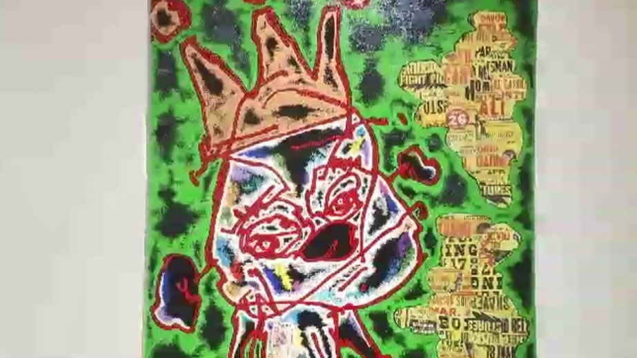 元世界王者・鬼塚勝也さんが描くファイティングアート「『結果が大事なのではない』という表情」アナウンサーが選ぶ1枚　福岡県立美術館で5月25日まで